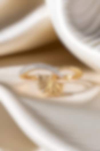 Gold Plated Lab-Grown Diamond Floral Ring In Sterling Silver by Lukson at Pernia's Pop Up Shop