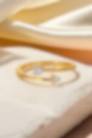 Gold Plated Lab-Grown Diamond Arrowhead Ring In Sterling Silver by Lukson at Pernia's Pop Up Shop