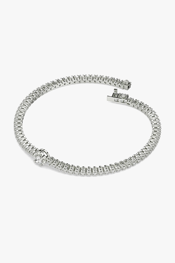 Silver Finish Solitaire Diamond Bracelet by Lukson at Pernia's Pop Up Shop