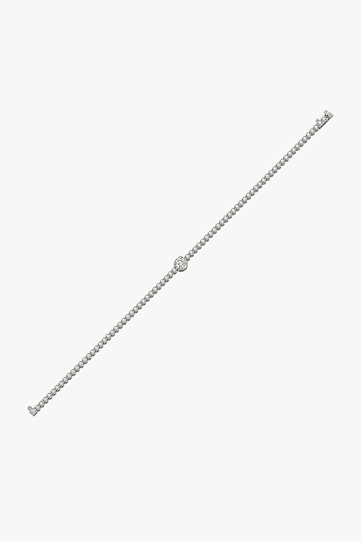 Silver Finish Solitaire Diamond Bracelet by Lukson at Pernia's Pop Up Shop