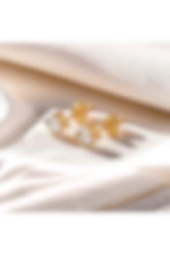 Gold Plated Solitaire Diamond Stud Earrings by Lukson at Pernia's Pop Up Shop