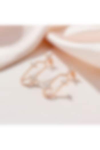 Rose Gold Finish Diamond Shooting Star Drop Earrings by Lukson at Pernia's Pop Up Shop