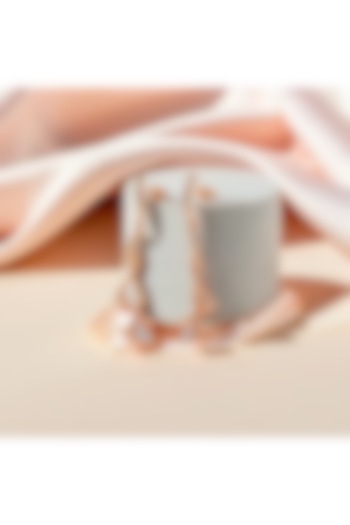 Rose Gold Finish Diamond Floral Drop Earrings by Lukson at Pernia's Pop Up Shop