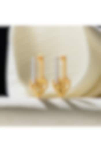 Gold Plated Diamond Heart-Shaped Huggie Earrings by Lukson at Pernia's Pop Up Shop