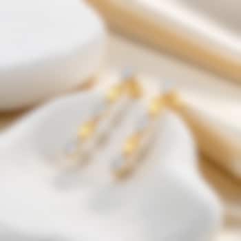 Gold Plated Lab-Grown Diamond Drop Earrings by Lukson at Pernia's Pop Up Shop