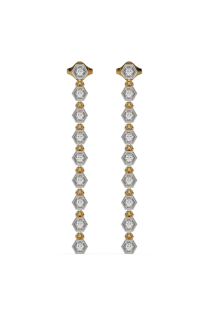 Gold Plated Lab-Grown Diamond Drop Earrings by Lukson at Pernia's Pop Up Shop