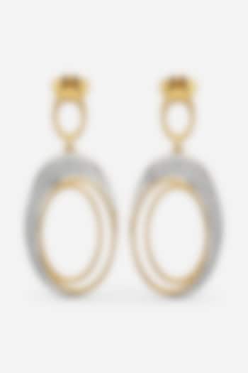 Gold Plated Lab-Grown Diamond Oval-Shaped Drop Earrings by Lukson at Pernia's Pop Up Shop