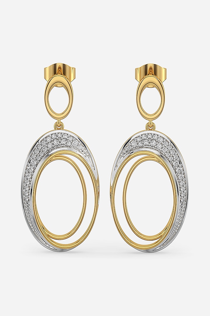 Gold Plated Lab-Grown Diamond Oval-Shaped Drop Earrings by Lukson at Pernia's Pop Up Shop
