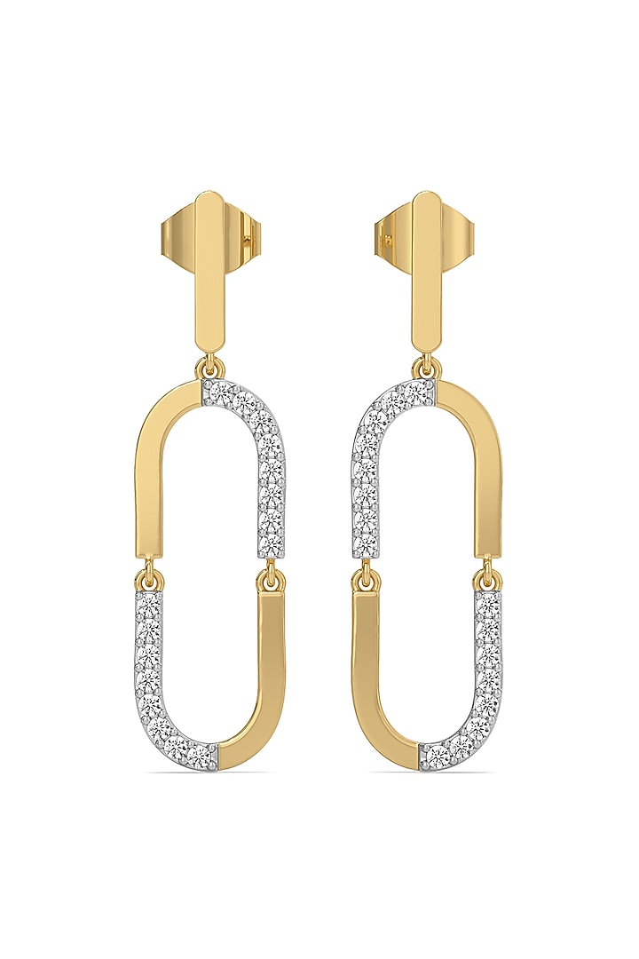 Gold Plated Lab-Grown Diamond Loop Drop Earrings by Lukson at Pernia's Pop Up Shop