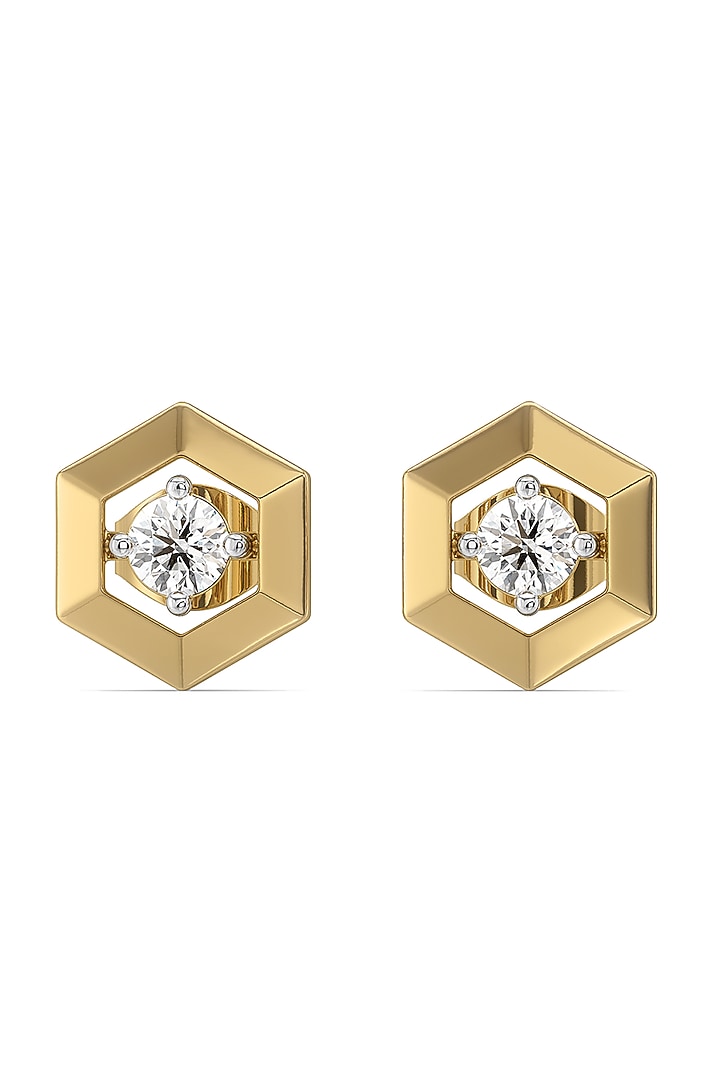Gold Plated Lab-Grown Solitaire Diamond Stud Earrings by Lukson at Pernia's Pop Up Shop