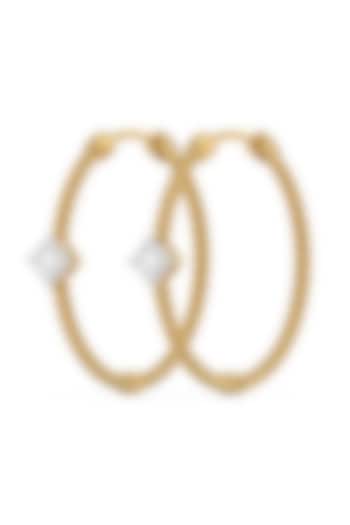 Gold Plated Lab-Grown Solitaire Diamond Hoop Earrings by Lukson at Pernia's Pop Up Shop