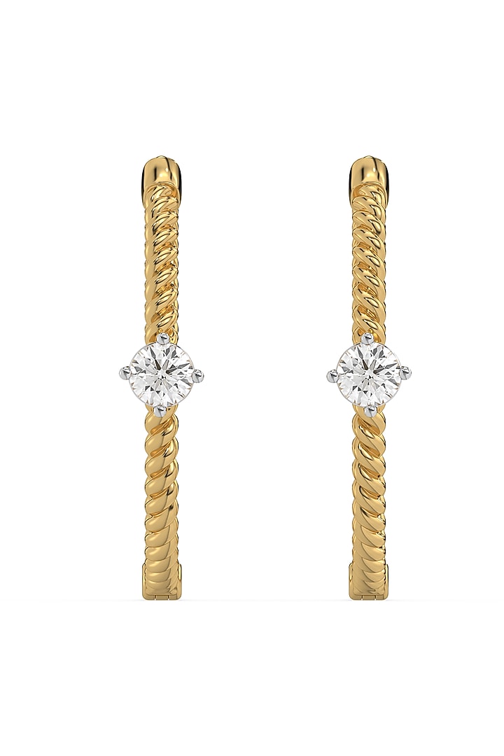 Gold Plated Lab-Grown Solitaire Diamond Hoop Earrings by Lukson at Pernia's Pop Up Shop