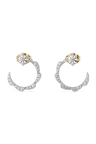 Gold Plated Lab-Grown Solitaire Diamond Hoop Earrings by Lukson