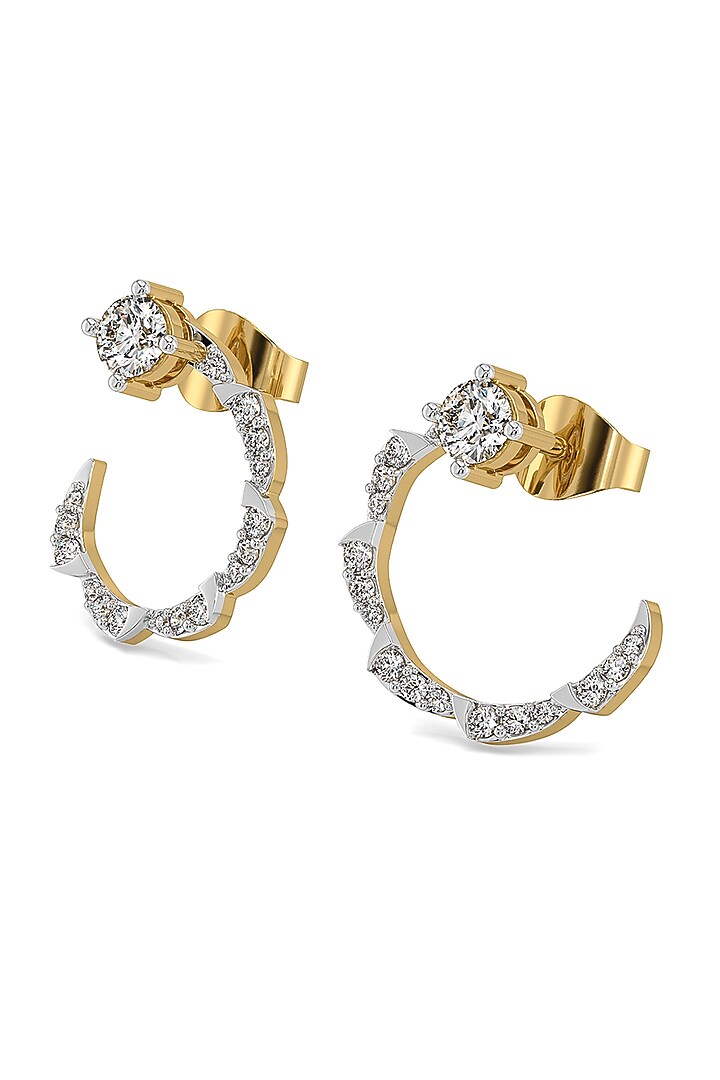 Gold Plated Lab-Grown Solitaire Diamond Hoop Earrings by Lukson at Pernia's Pop Up Shop