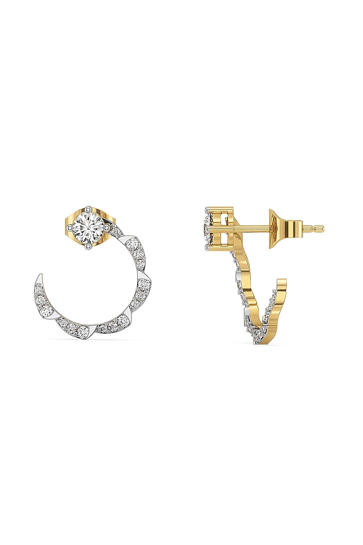 Gold Plated Lab-Grown Solitaire Diamond Hoop Earrings by Lukson at Pernia's Pop Up Shop