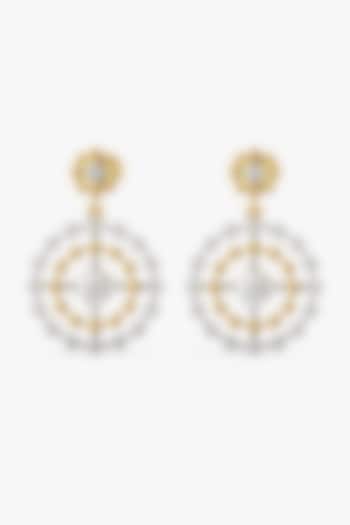 Gold Plated Prong-Set Diamond Drop Earrings In Sterling Silver by Lukson at Pernia's Pop Up Shop
