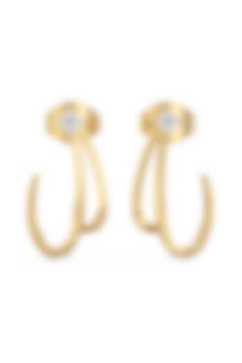 Gold Plated Lab-Grown Diamond Arc Hoop Earrings by Lukson at Pernia's Pop Up Shop