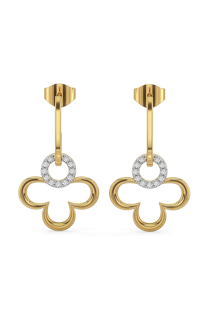 Gold Plated Lab-Grown Diamond Drop Earrings by Lukson at Pernia's Pop Up Shop