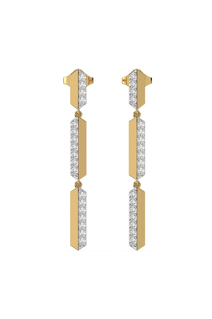 Gold Plated Lab-Grown Diamond Cluster Drop Earrings by Lukson at Pernia's Pop Up Shop