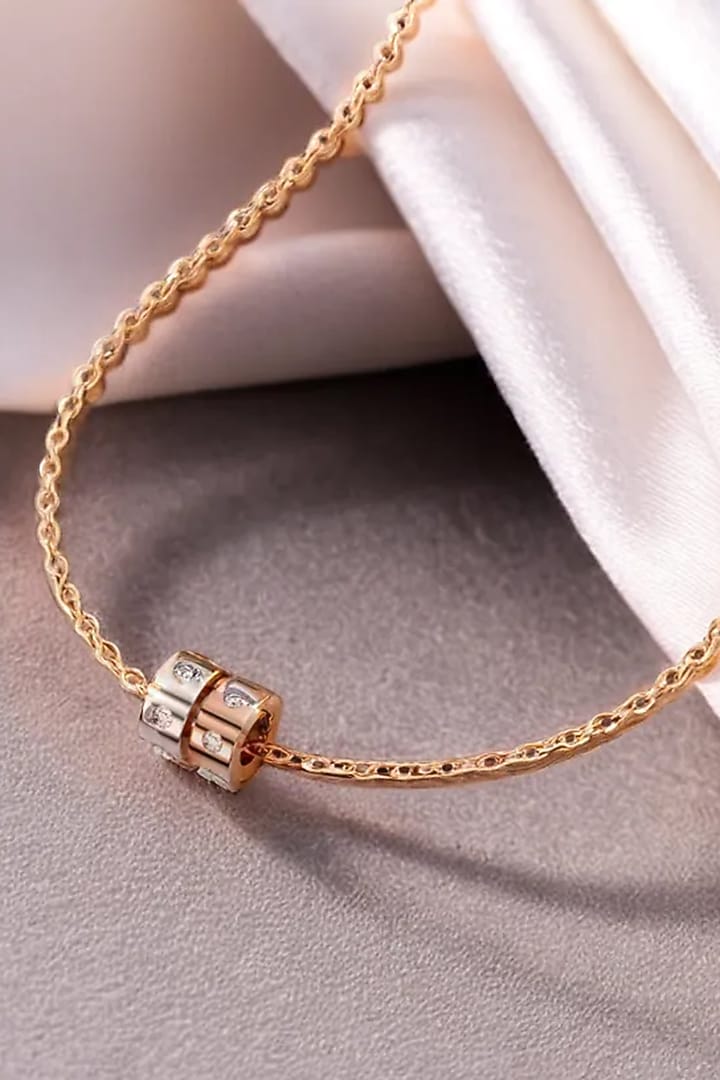 Rose Gold Plated Diamond Pendant Necklace by Lukson at Pernia's Pop Up Shop