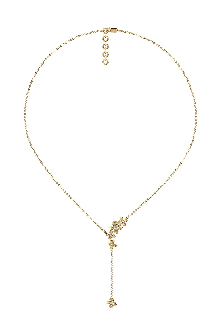 Silver Finish Diamond Floral Necklace by Lukson at Pernia's Pop Up Shop