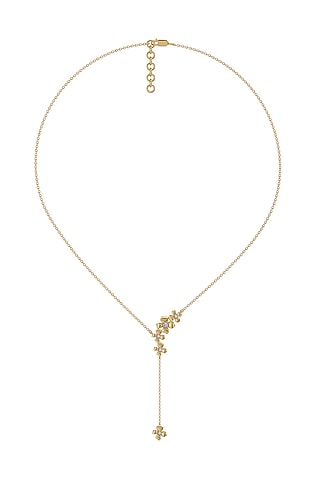 Silver Finish Diamond Floral Necklace by Lukson