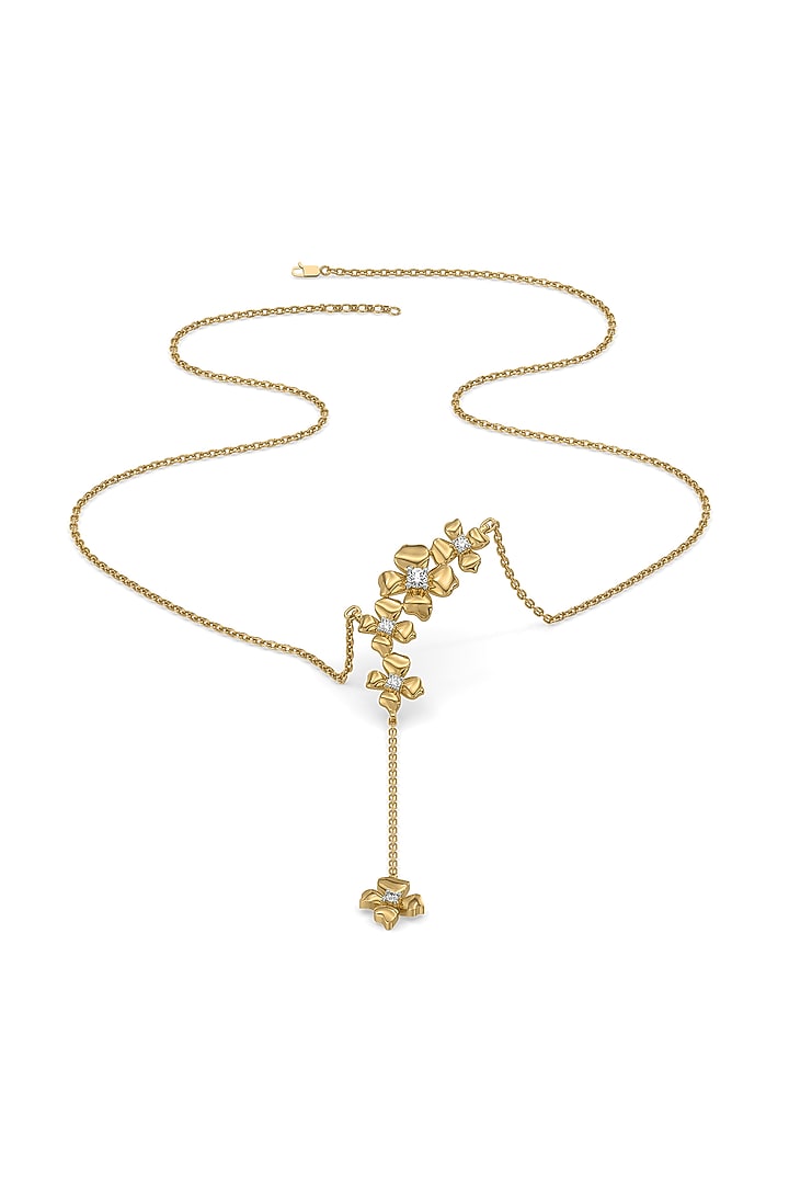 Silver Finish Diamond Floral Necklace by Lukson at Pernia's Pop Up Shop