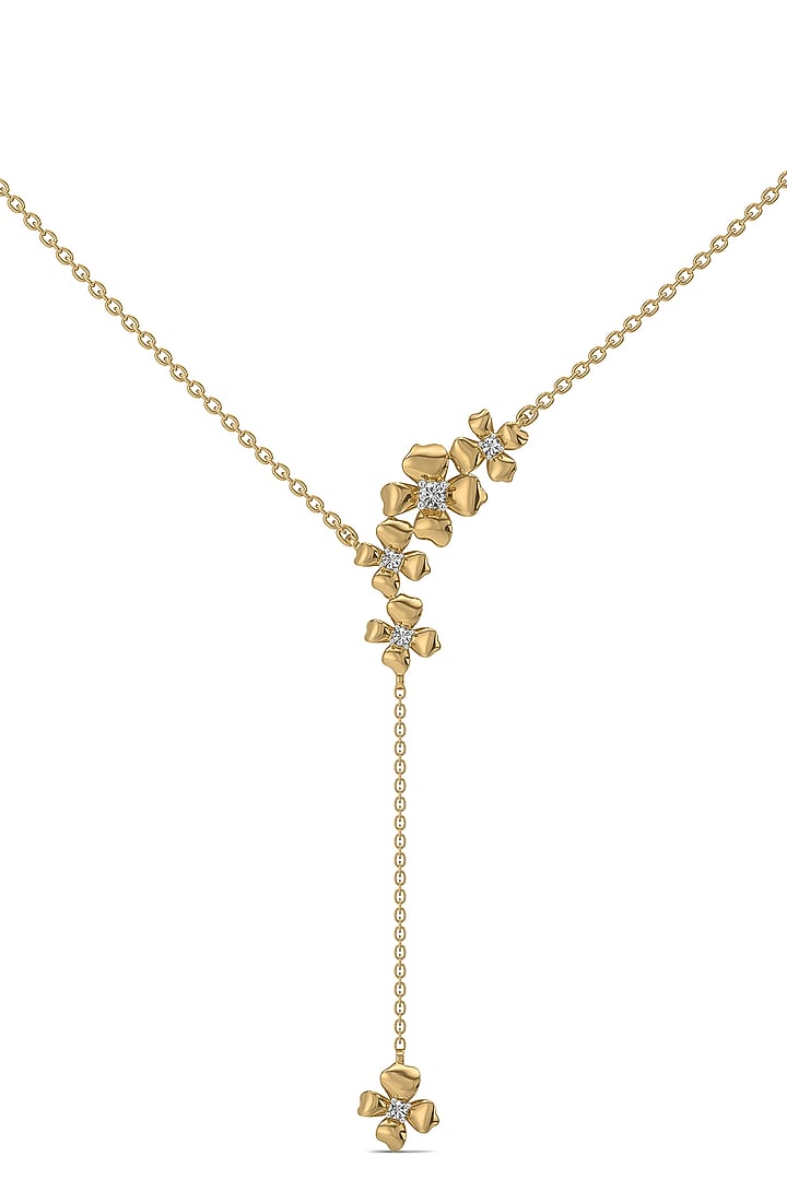 Silver Finish Diamond Floral Necklace by Lukson at Pernia's Pop Up Shop