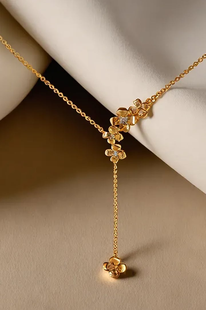 Silver Finish Diamond Floral Necklace by Lukson at Pernia's Pop Up Shop