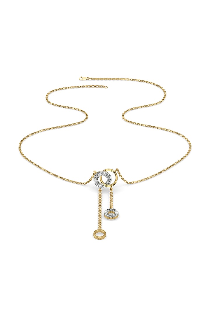 Gold Plated Diamond Circular Pendant Necklace by Lukson at Pernia's Pop Up Shop