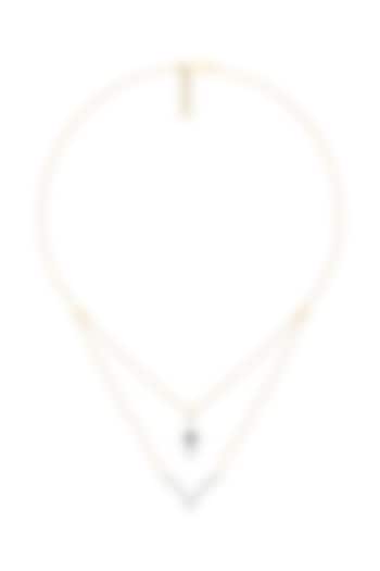 Gold Finish Lab-Grown Diamond Layered V Necklace by Lukson at Pernia's Pop Up Shop
