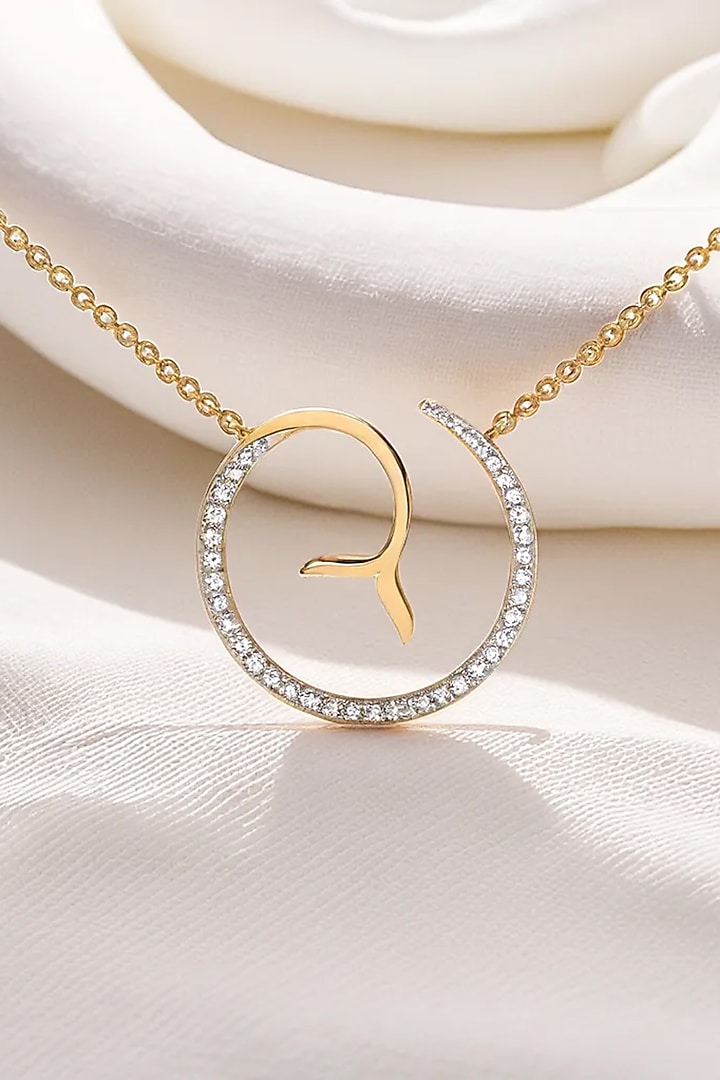 Gold Plated Diamond Siren Whisper Pendant Necklace by Lukson at Pernia's Pop Up Shop