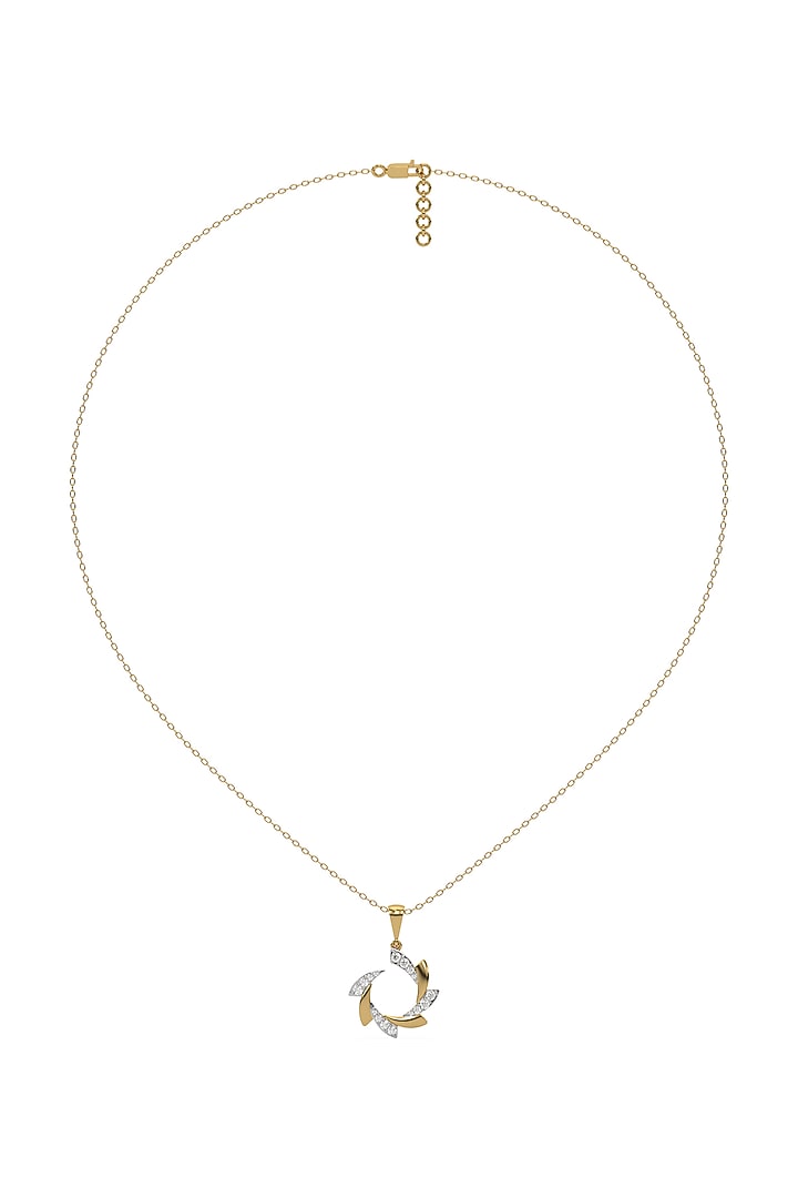 Gold Plated Diamond Swirl Pendant Necklace by Lukson at Pernia's Pop Up Shop