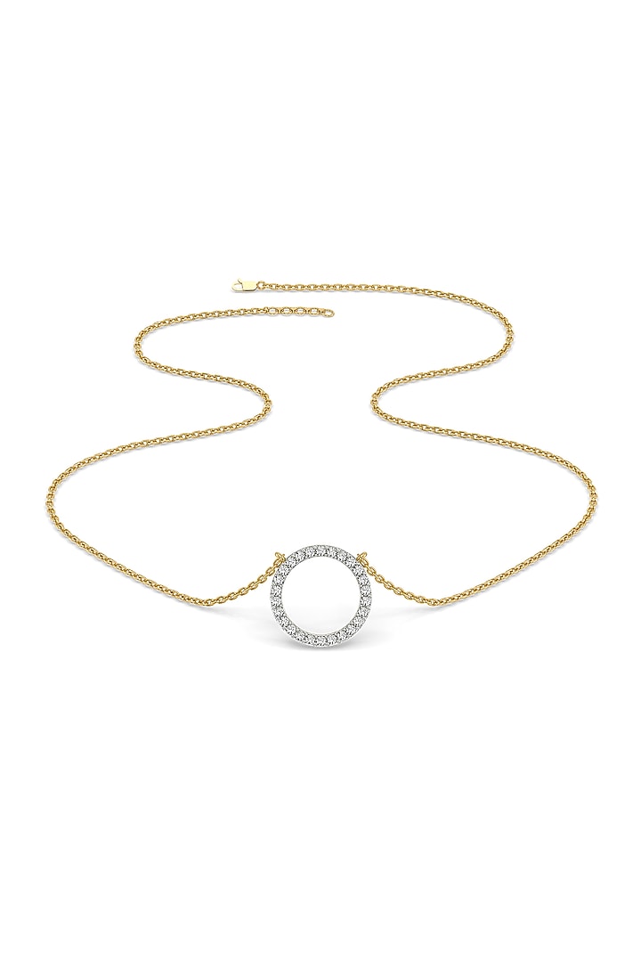 Gold Plated Diamond Halo Pendant Necklace by Lukson at Pernia's Pop Up Shop