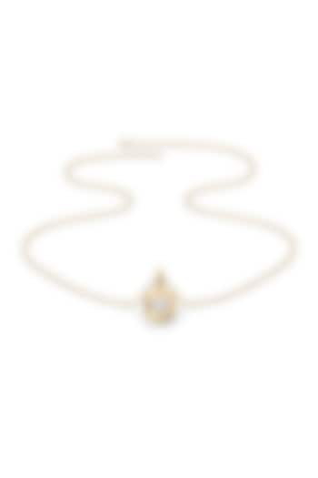 Gold Plated Solitaire Diamond Hexa Pendant Necklace by Lukson at Pernia's Pop Up Shop