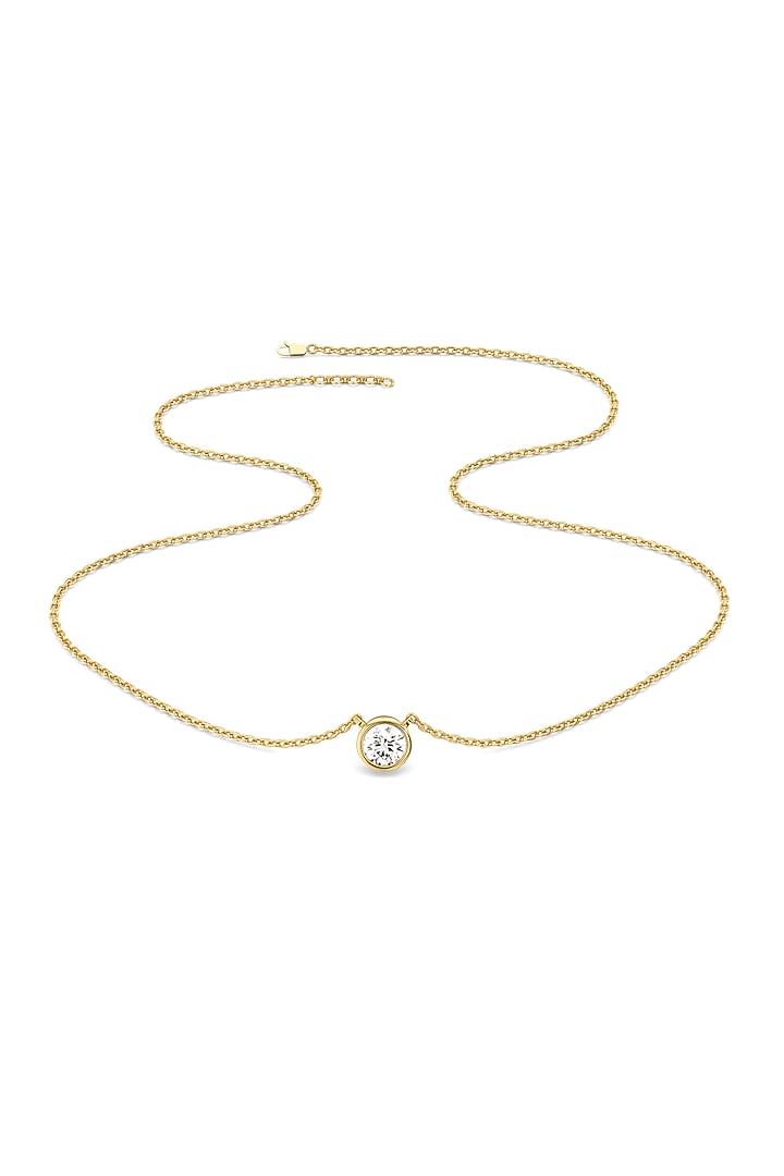 Gold Plated Diamond Solitaire Pendant Necklace by Lukson at Pernia's Pop Up Shop