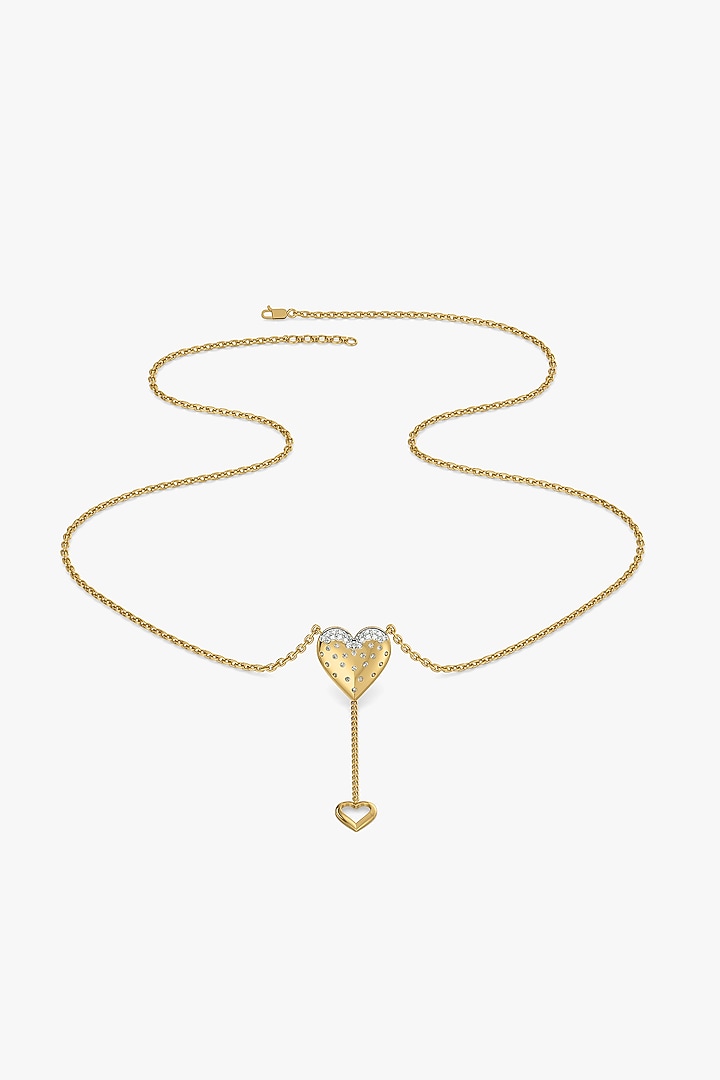 Gold Plated Diamond Heart Pendant Necklace by Lukson at Pernia's Pop Up Shop