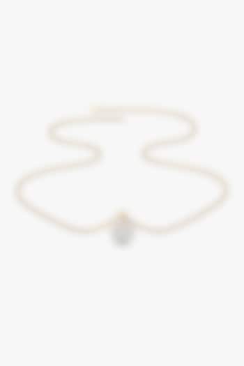 Gold Plated Prong-Set Diamond Floral Necklace by Lukson at Pernia's Pop Up Shop