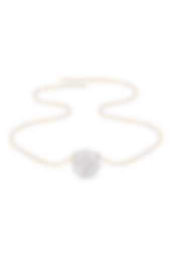 Gold Plated Diamond Circular Pendant Necklace In Sterling Silver by Lukson at Pernia's Pop Up Shop