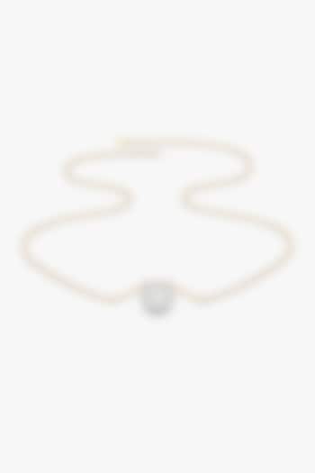 Gold Plated Prong-Set Diamond Pendant Necklace In Sterling Silver by Lukson at Pernia's Pop Up Shop