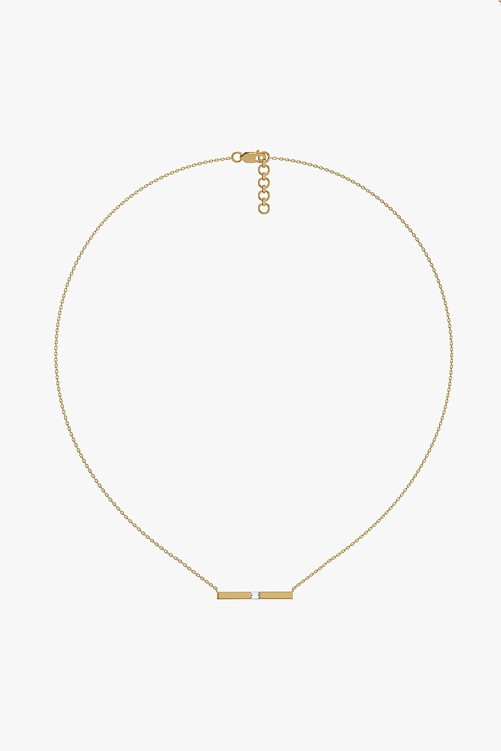 Gold Plated Lab-Grown Baguette Diamond Necklace by Lukson at Pernia's Pop Up Shop