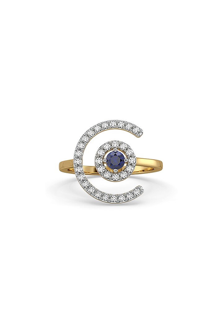 Gold Plated Lab-Grown Diamond Evil-Eye Ring by Lukson at Pernia's Pop Up Shop