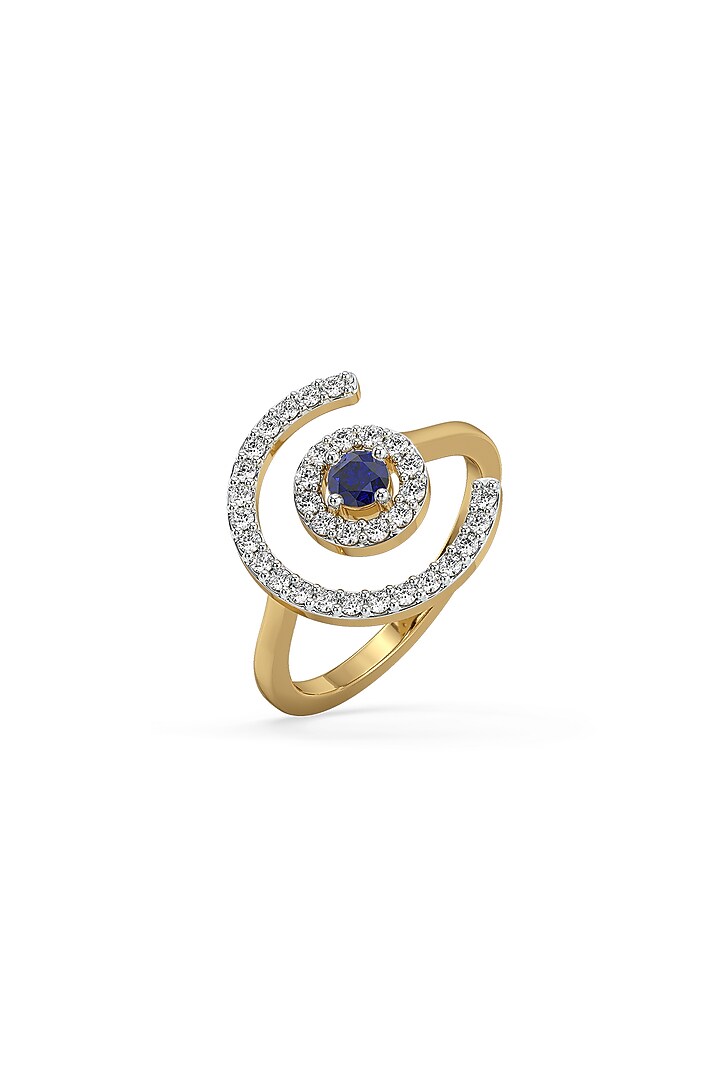 Gold Plated Lab-Grown Diamond Evil-Eye Ring by Lukson at Pernia's Pop Up Shop