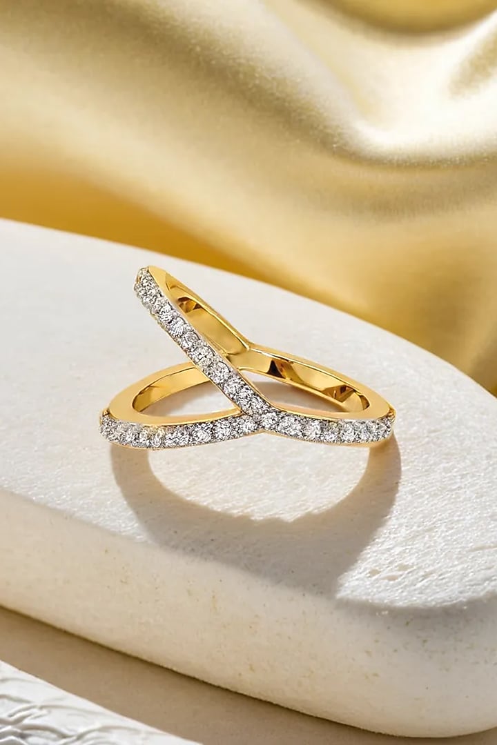 Two-Tone Finish Lab-Grown Diamond Interlock Ring by Lukson at Pernia's Pop Up Shop