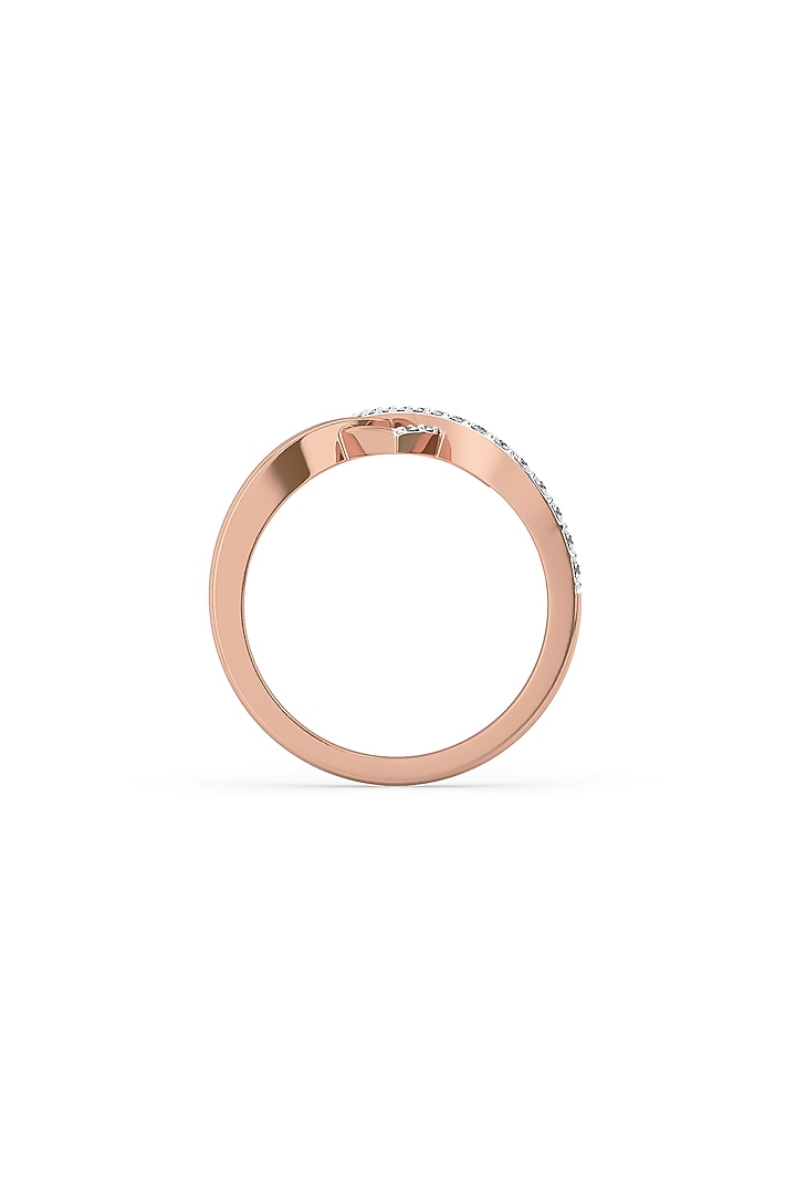 Rose Gold Plated Lab-Grown Diamond Heart Entwined Ring by Lukson at Pernia's Pop Up Shop