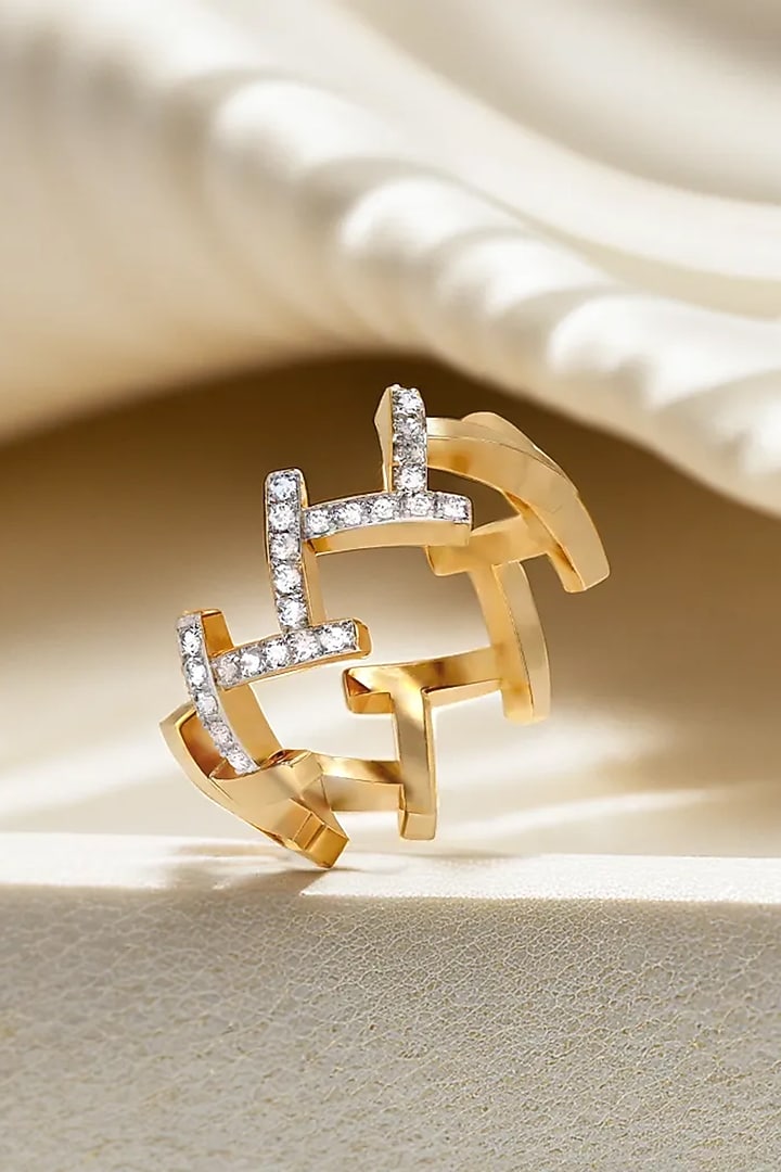 Gold Plated Lab-Grown Diamond Cocktail Ring by Lukson at Pernia's Pop Up Shop