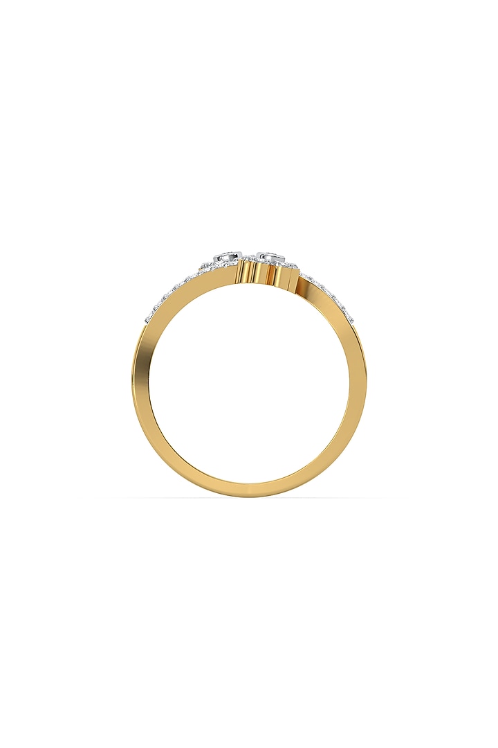 Gold Plated Lab-Grown Diamond Floral Open-Top Ring by Lukson at Pernia's Pop Up Shop