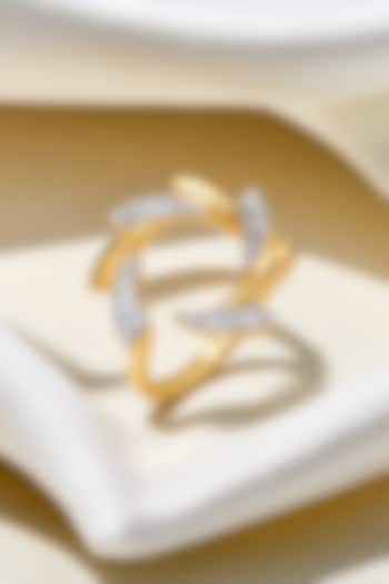 Gold Plated Lab-Grown Diamond Swirl Ring by Lukson at Pernia's Pop Up Shop