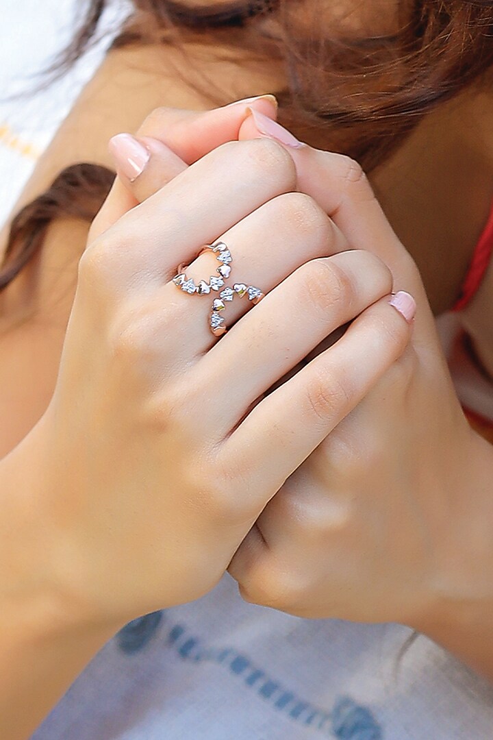 Rose Gold Plated Heart-Shaped Diamond Ring by Lukson at Pernia's Pop Up Shop