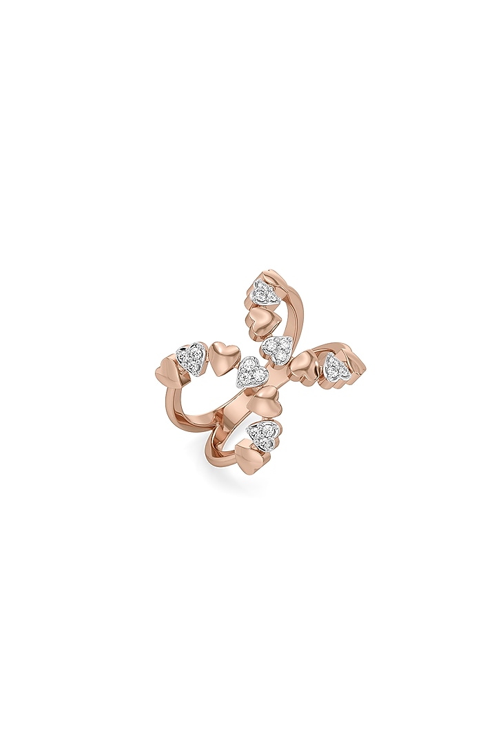 Rose Gold Plated Heart-Shaped Diamond Ring by Lukson at Pernia's Pop Up Shop